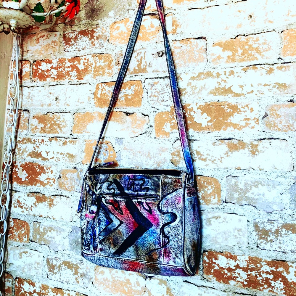Vintage Hand Painted Purse 1980’s Airbrushed